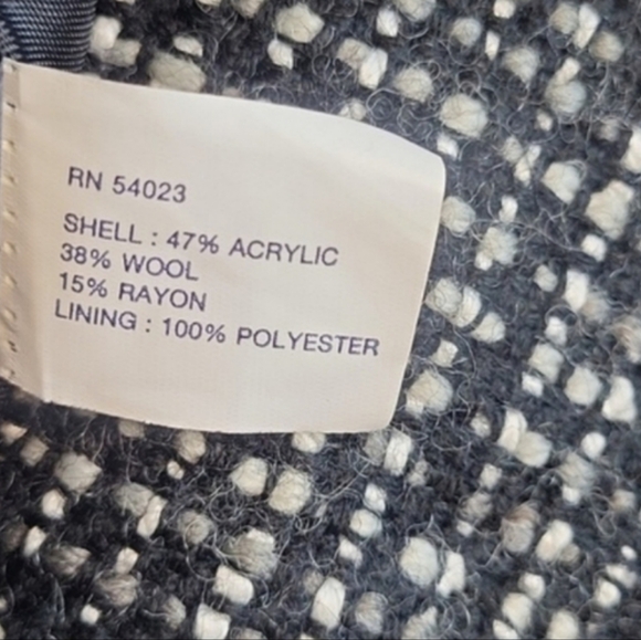 GAP Black & Ivory Fit & Flare Wool Blend Tweed Lined Skirt, Size 2 - Picture 7 of 7